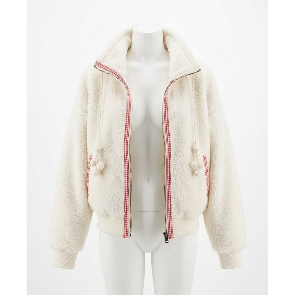 NEW FREE PEOPLE alpine sherpa cardi jacket in white swan